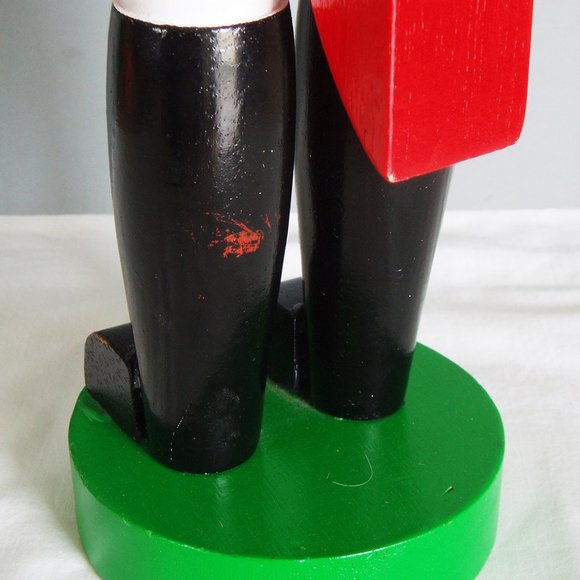 Vintage Wooden Toy Soldier Nutcracker Big 21" Tall Old World Christmas Red Black - Picture 7 of 8